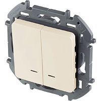 Выключатель с подсветкой без рамки Legrand Inspiria 2-кл. слоновая кость картинка